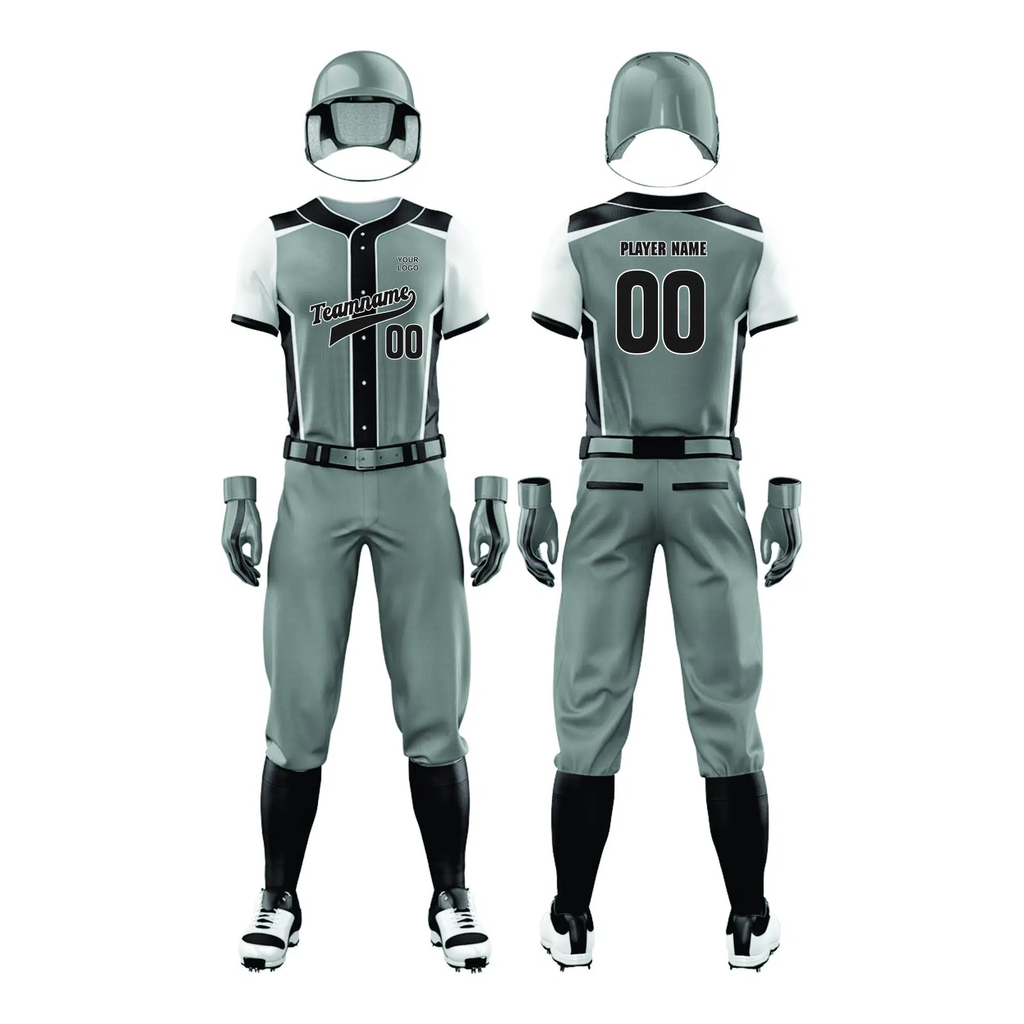Greenish Grey Softball Uniform