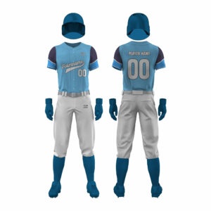 Ocean Blue and Grey Softball Uniform