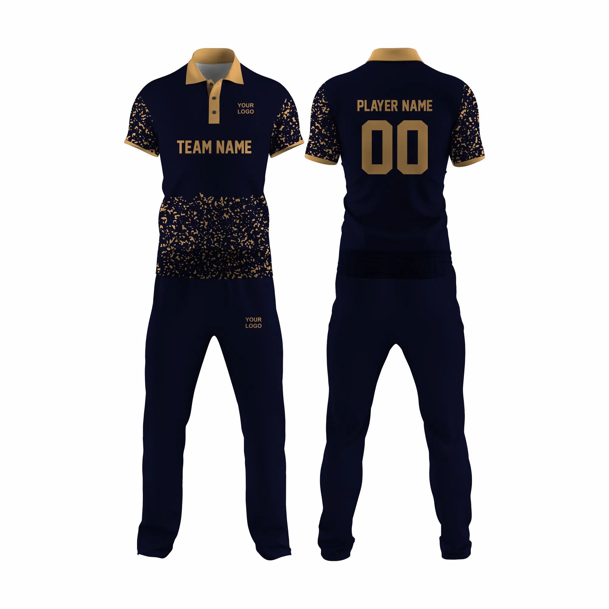 Black and Gold Cricket Uniform