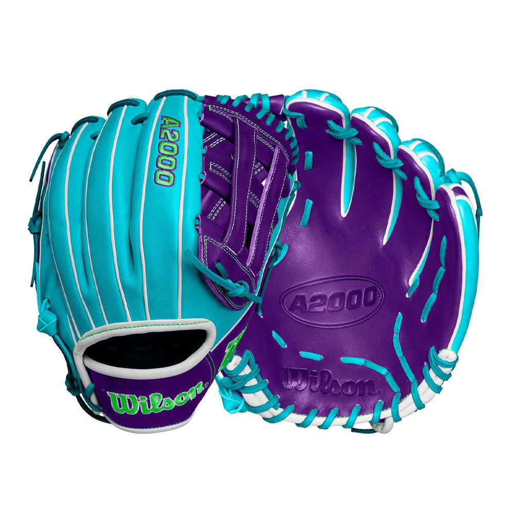 Sky Blue and Purple Base Ball Wilson Glove