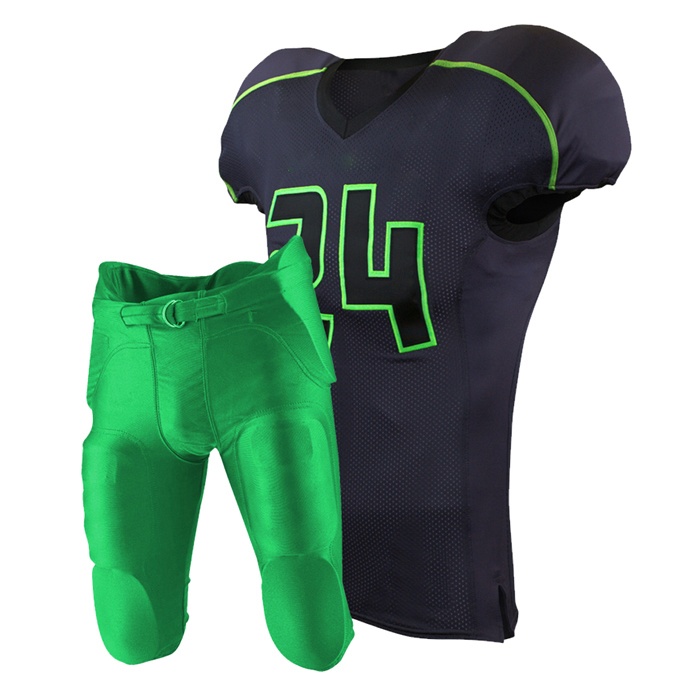 Black and Green American Football Uniform