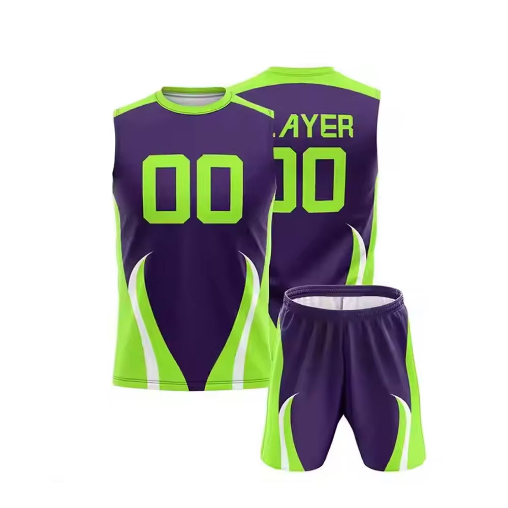Purple and Green 7v7 Uniform