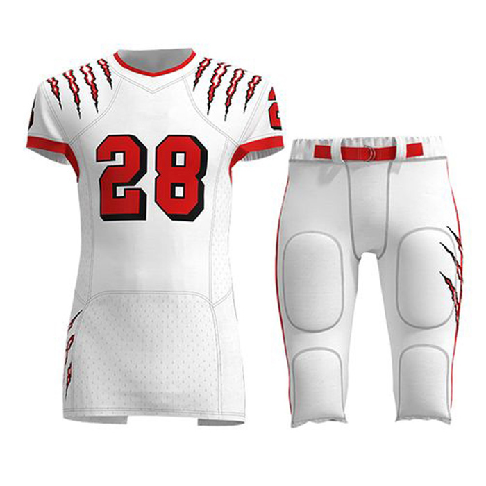 White and Red American Football Uniform