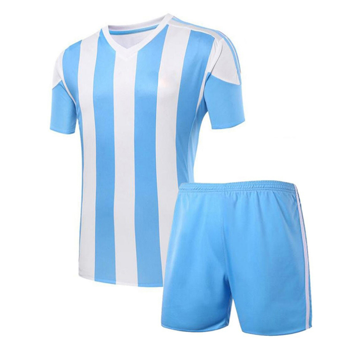 Sky Blue and White Soccer Uniform