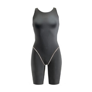 Black with White Line Swim Suit