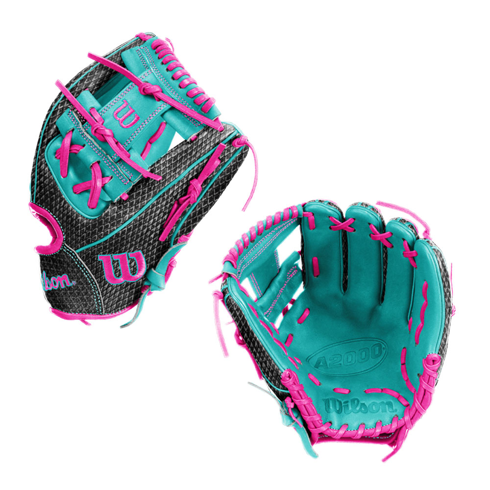 Sky Blue and Pink Base Ball Wilson Glove
